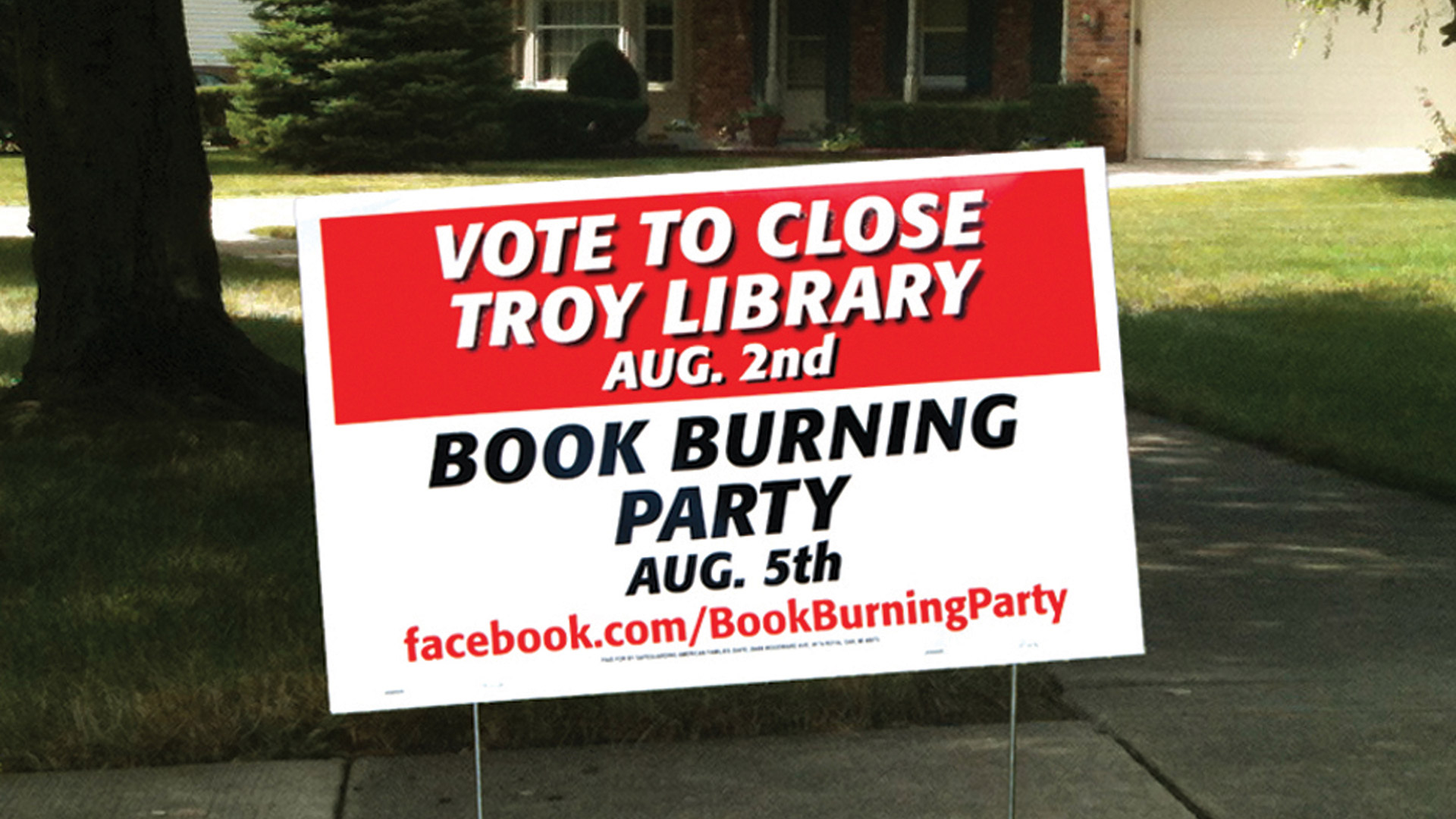 Troy Library Book Burning Party