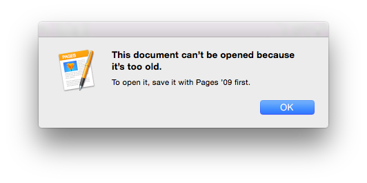 Migration Error Document Too Old