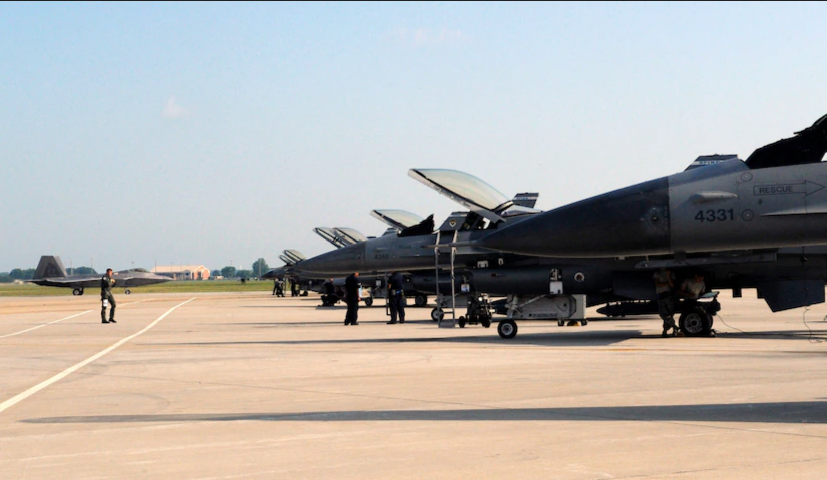 F22 F16s Langley Air Force Base