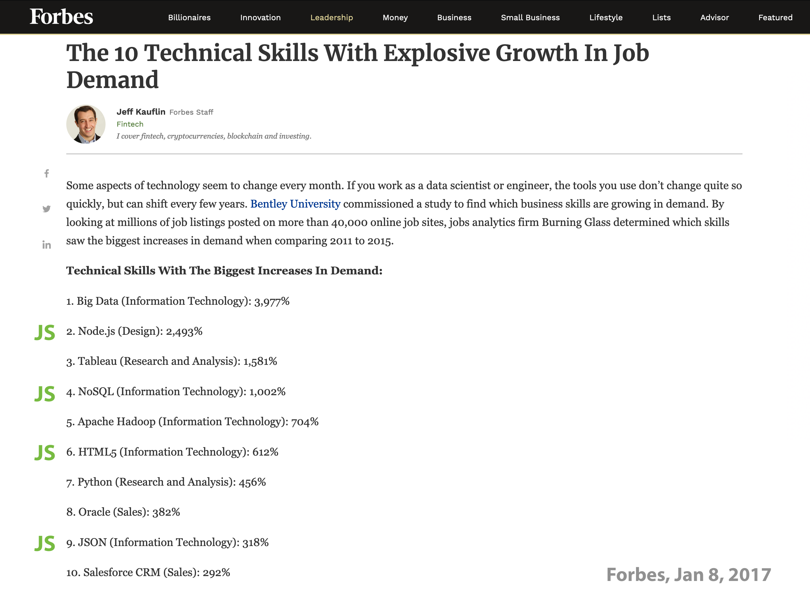 Forbes 10 Technical Skills