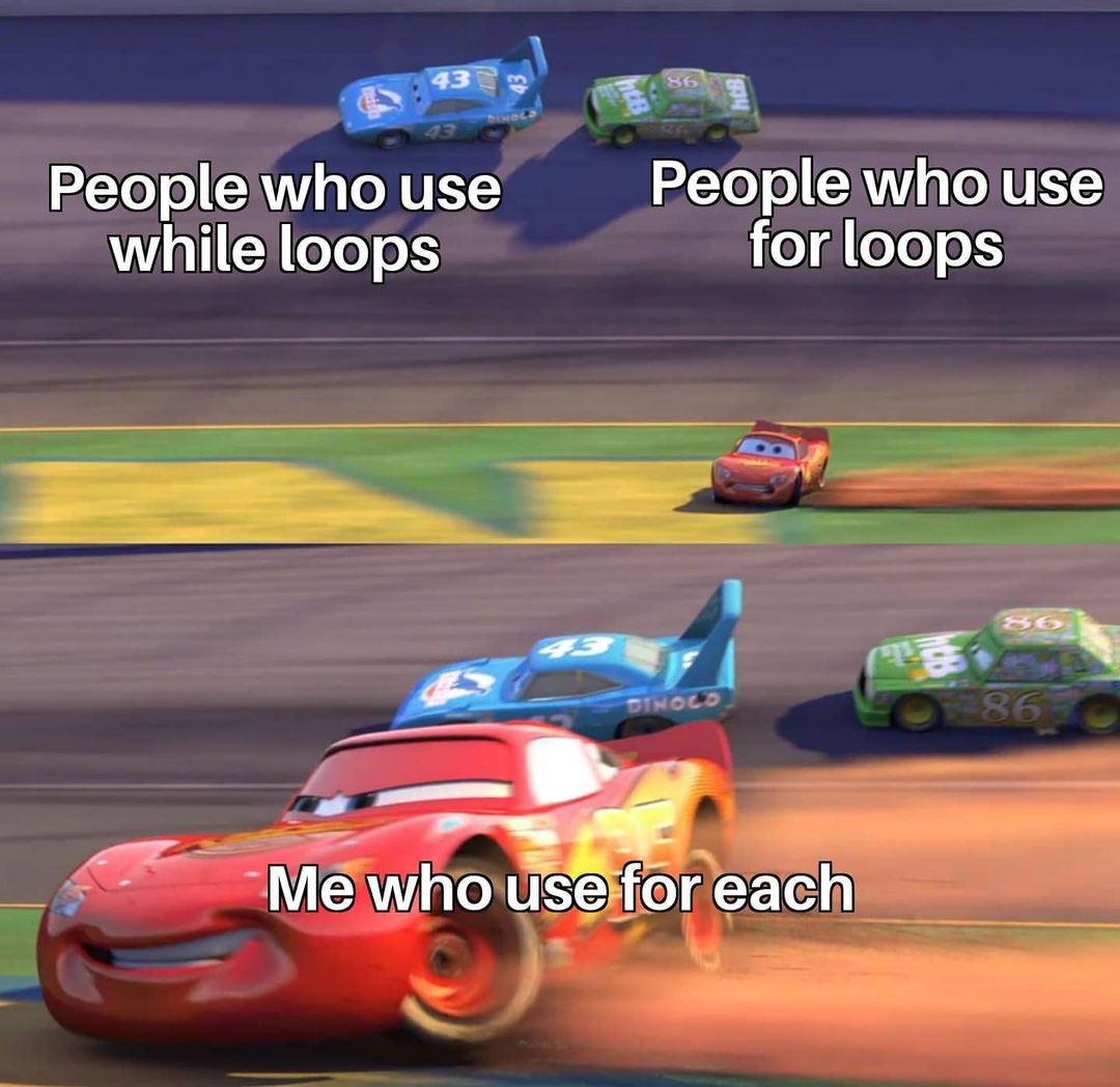 Meme Cars Foreach V While For